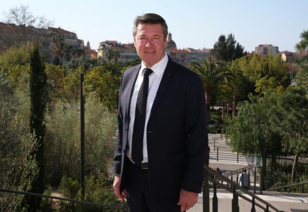 Le maire de Nice et candidat à sa réélection, Christian Estrosi, le 26 février 2026 à Nice, dans les Alpes-Maritimes