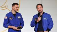 Les astronautes Thomas Pesquet (à droite) et Arnaud Prost (à gauche) à l'Elysée, le 5 février 2026