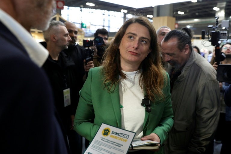 La secrétaire nationale des Ecologistes, Marine Tondelier au Salon de l'agriculture, Porte de Versailles à Paris, le 26 février 2026