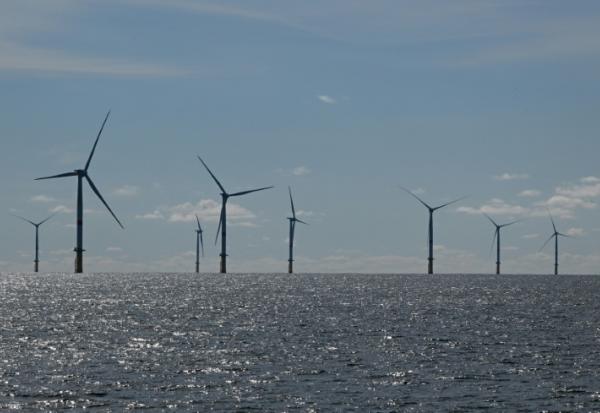 Des éoliennes au large de La Turballe (ouest), le 30 septembre  2022