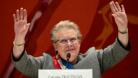 La maire socialiste de Strasbourg Catherine Trautmann le 28 mars 2026 pour son premier conseil municipal après son élection