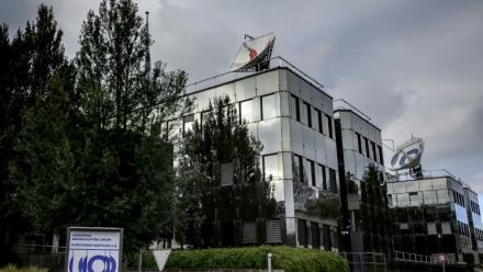 Le siège de l'Union européenne de Radio-Télévision (UER) accueille une assemblée générale de deux jours de l'UER, qui organise le Concours Eurovision de la chanson, à Genève, le 4 décembre 2025