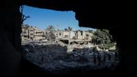 Des immeubles détruits par des bombardements israéliens à Deir al-Balah, dans le centre de la bande de Gaza, le 29 juillet 2026