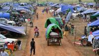 Un camp de déplacés dans la la province d'Oddar Meanchey au Cambodge, le 11 décembre 2025