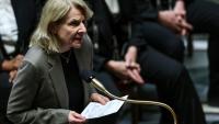 La ministre de la Culture Catherine Pégard à l'Assemblée nationale à Paris le 19 mai 2026