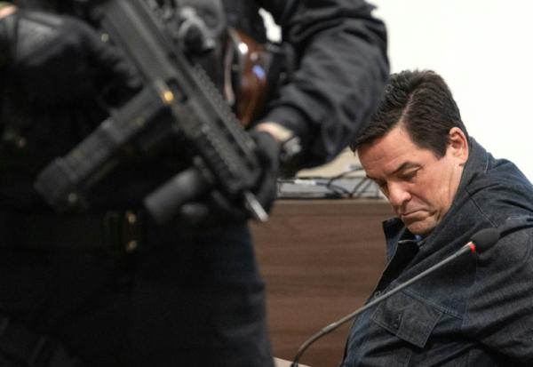 L'homme d'affaires slovaque Marian Kocner, accusé dêtre le commanditaire du journaliste d'investigation Jan Kuciak en 2018, sur le banc des accusés le 26 janvier 2026 dans le tribunal de Pezinok, près de Bratislava