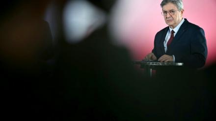 Le candidat LFI à la présidentielle Jean-Luc Mélenchon le 14 octobre 2026, à Paris