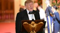 Le président américain Donald Trump parle lors du dîner de gala en l'honneur du président chinois Xi Jinping, le 24 septembre 2026 à la Maison Blanche, à Washington