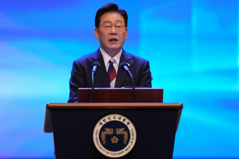 Le président sud-coréen Lee Jae Myung lors d'une cérémonie célébrant le 81e anniversaire de la Journée de la libération de la Coréeo, le 15 août 2026 à Séoul5 août 2026 pour 