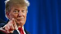 Donald Trump lors d'un rassemblement de campagne pour les élections de mi-mandat à l'aéroport de Sioux City, dans l'Iowa, le 22 octobre 2026
