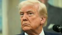Le président américain Donald Trump s'exprime lors d'une cérémonie de prestation de serment à la Maison Blanche, à Washington, le 7 mai 2025