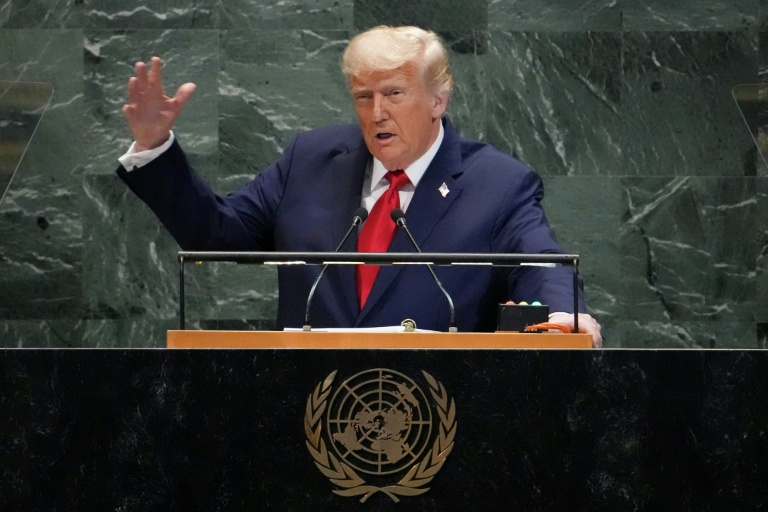 Le président américain Donald Trump s'adresse à l'Assemblée générale de l'ONU, le 23 septembre 2025 à New York.