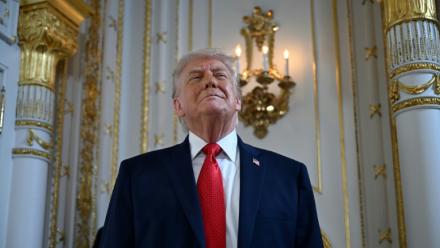 Le président américain Donald Trump dans sa résidence Mar-a-Lago en Floride, le 16 janvier 2026