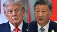 Portraits des présidents américain Donald Trump et chinois Xi Jinping 