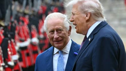 Le roi Charles III (à gauche) et le président américain Donald Trump à Windsor, le 17 septembre 2025