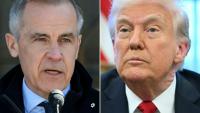 Combo photo créé le 28 mars 2025 montrant Mark Carney (à gauche) et Donald Trump (à droite)