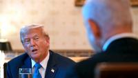 Le président américain Donald Trump (G) lors d'une rencontre avec le Premier ministre israélien Benjamin Netanyahu (D) à la Maison Blanche, à Washington, aux Etats-Unis, le 7 juillet 2025