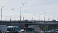 Des embouteillages à Kyiv le 2 octobre 2026, où la circulation était paralysée après la fermeture de l’un des principaux ponts de la ville à la suite d’une nouvelle vague de frappes de drones russes