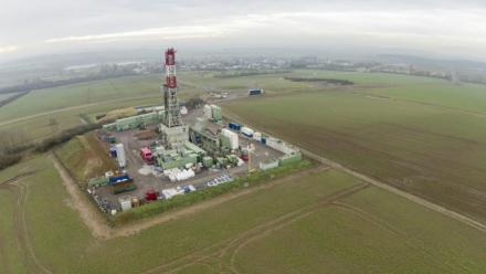 Vue aérienne du forage de Pontpierre, en Moselle, le 23 janvier 2026