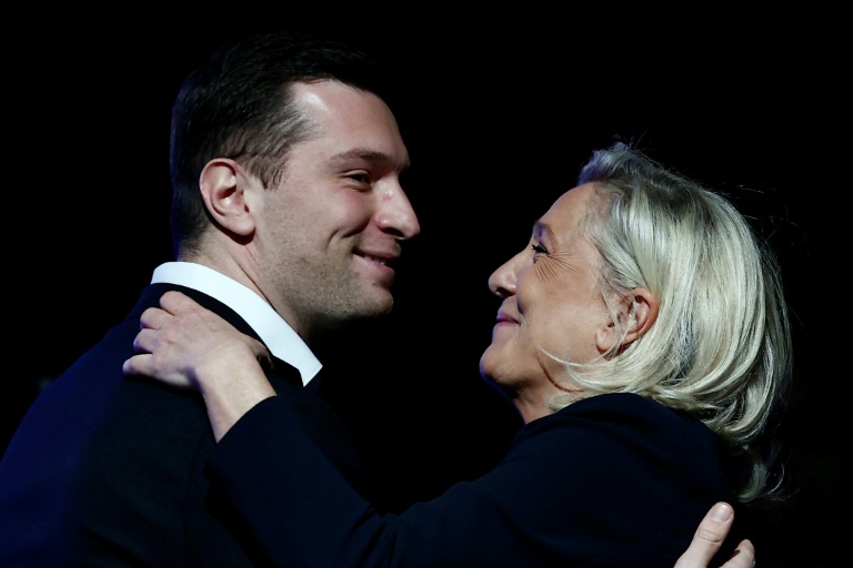 Jordan Bardella et Marine Le Pen à Chalons-en-Champagne, le 18 mars 2026