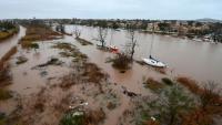 Débordement de l'Hérault après des fortes pluies à Agde, le 23 décembre 2025 dans l'Hérault