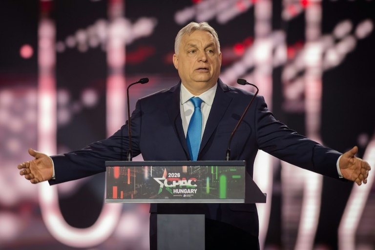 Le Premier ministre hongrois Viktor Orban lors de la Conférence d'action politique conservatrice (CPAC) à Budapest, le 21 mars 2026