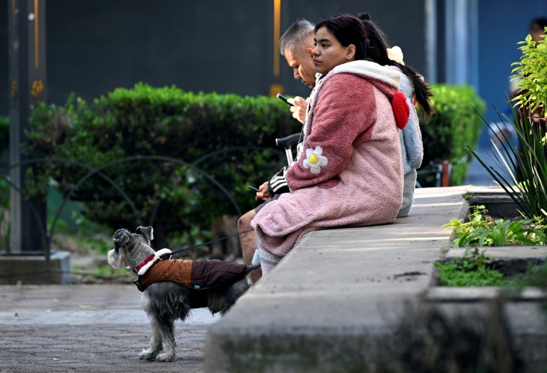 Des habitants attendent dehors après avoir évacué leur domicile en raison d'un séisme, à Mexico, au Mexique, le 2 janvier 2026