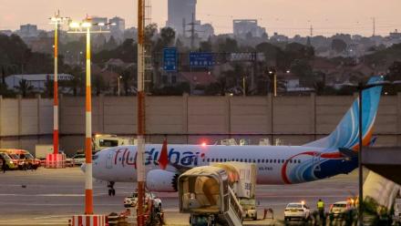 Le Boeing 737 MAX 8 de flydubai sur le tarmac de l'aéroport de Tel Aviv, le 30 septembre 2026