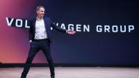 Le PDG de Volkswagen Oliver Blume, lors de la présentation de résultats  du groupe à Wolfsburg, en Allemagne, le 11 mars 2025