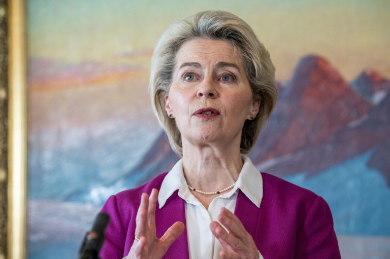 La présidente de la Commission européenne, Ursula von der Leyen à Nuuk, le 15 mars 2024, au Groenland