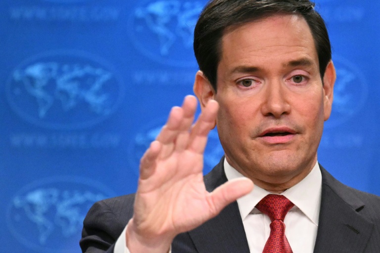 Le chef de la diplomatie américaine Marco Rubio s'exprime au cours d'une conférence de fin d'année à Washington, le 19 décembre 2025