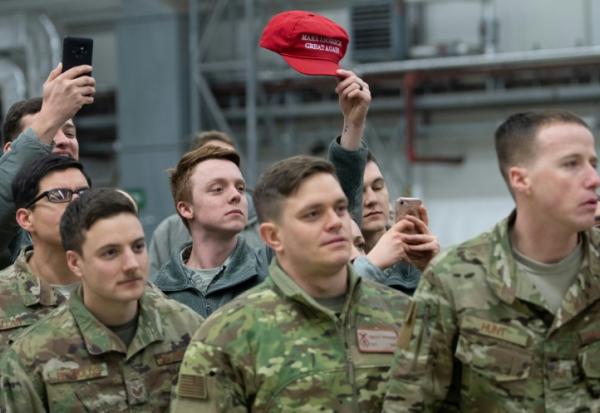 Des soldats à la base de l'armée américaine de Ramstein en Allemagne le 27 décembre 2018 