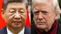 Cette combinaison de photos réalisée le 24 novembre 2025 montre le président chinois Xi Jinping (à gauche) à Pékin le 12 novembre 2025, et le président américain Donald Trump (à droite) à Washington le 22 novembre 2025