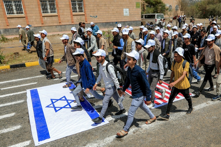 Manifestation de soutien aux rebelles Houthis à Sanaa, au Yémen, le 22 juillet 2026