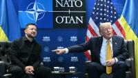 Le président ukrainien Volodymyr Zelensky (g.) rencontre le président américain Donald Trump en marge du sommet de l'Otan au complexe présidentiel de Bestepe, à Ankara, le 8 juillet 2026