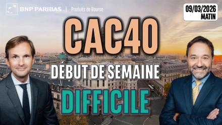 CAC40 : Début de semaine difficile - 100 % Marchés - 09/03/2026 - M