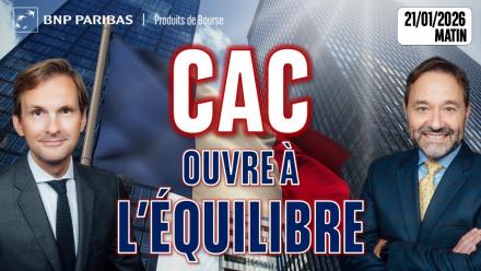 CAC40 : ouverture à l'équilibre - 100 % Marchés - 21/01/2026 - M